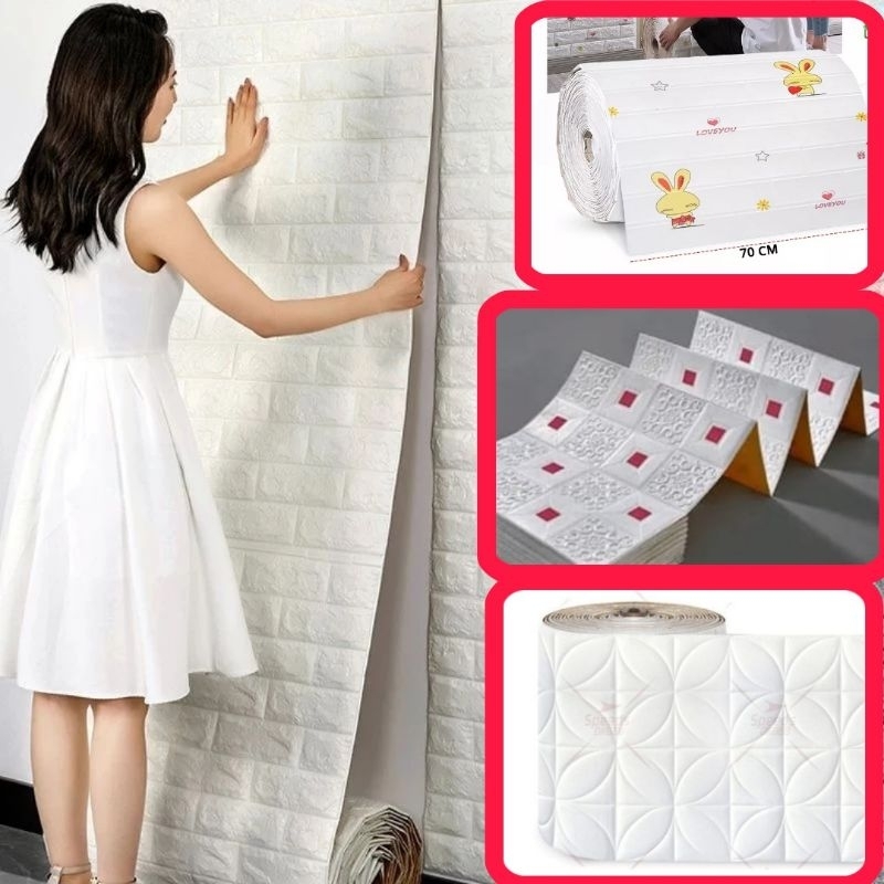 wallpaper batu bata roll wallfoam wallpaper timbul foam pe termurah