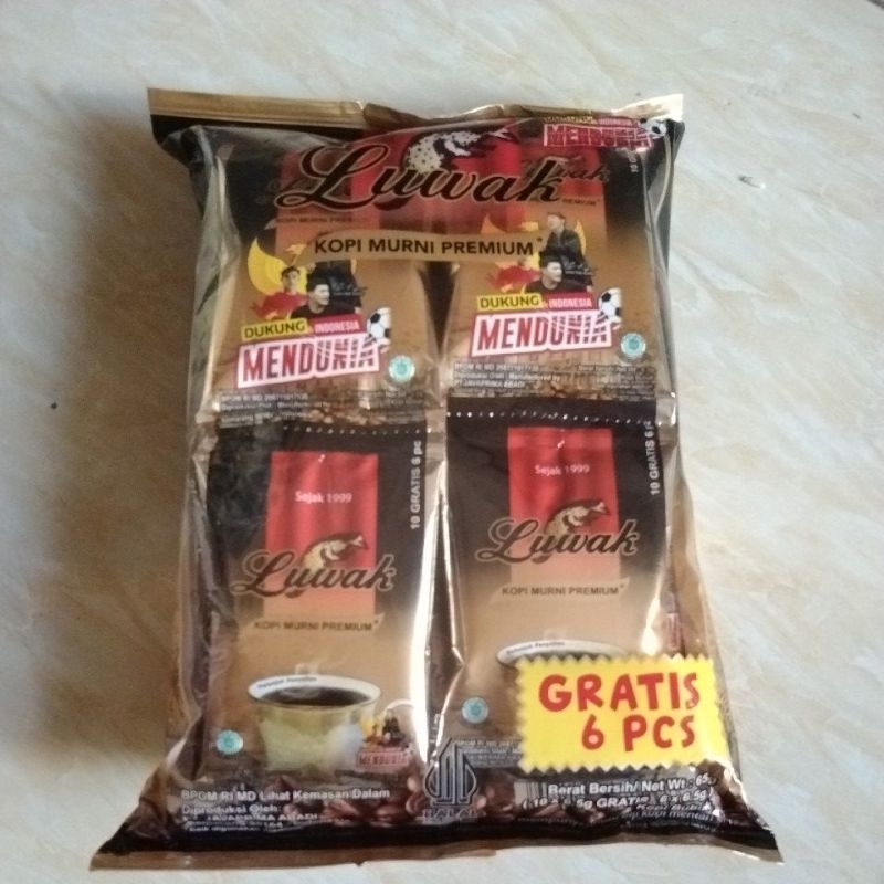 

luwak kopi murni 6.5gr isi 15pc kemasan renteng /bag (random)