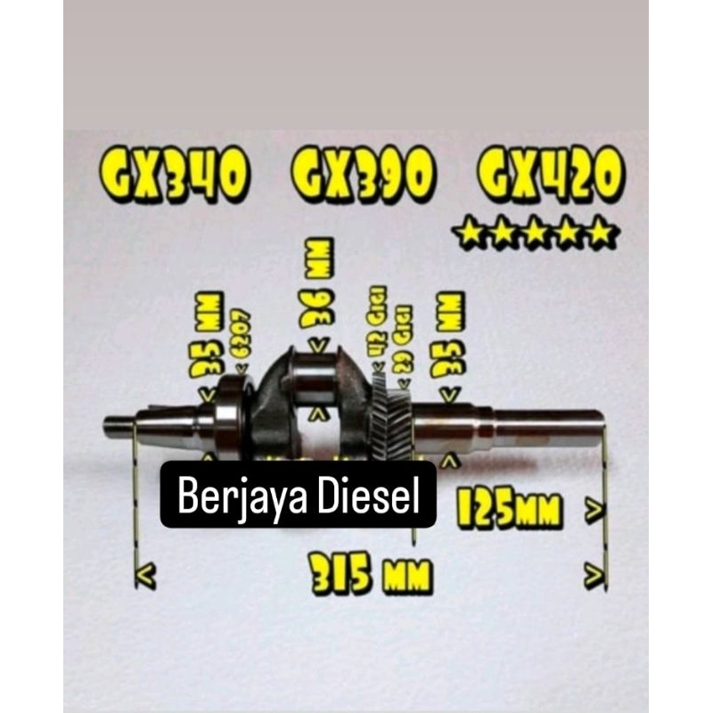 GX390 crankshaft/as kruk drat-spi(engine)