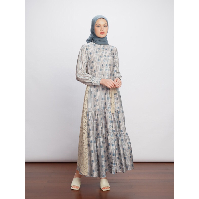 Ellian Dress Blue Denim - Aleza Label | Dress Wanita | Gamis | aleza label