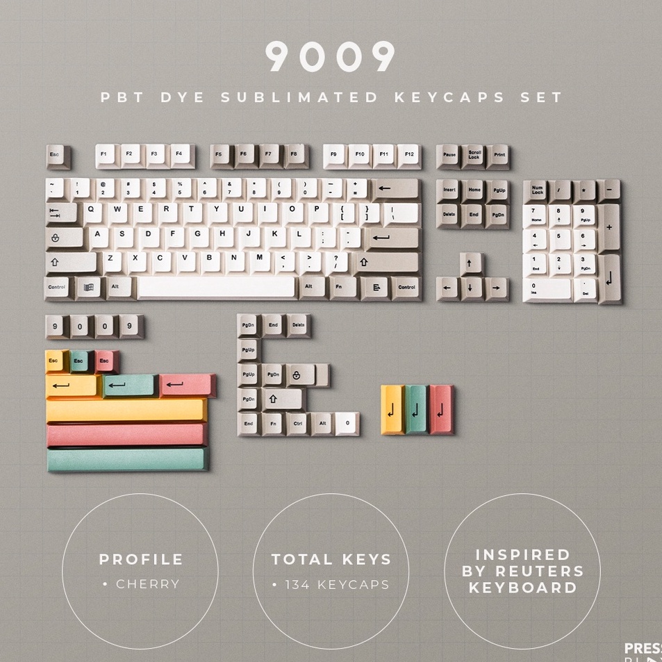 Jual 99 PBT Dye Sub Sublimated Keycaps Set
