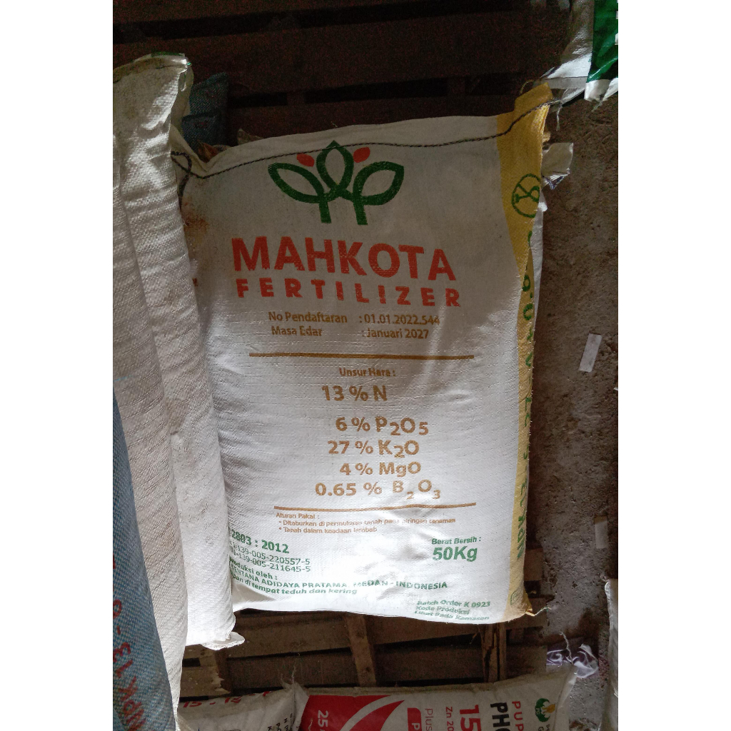 Pupuk NPK 13 6 27 4 Mahkota Kemasan 50Kg