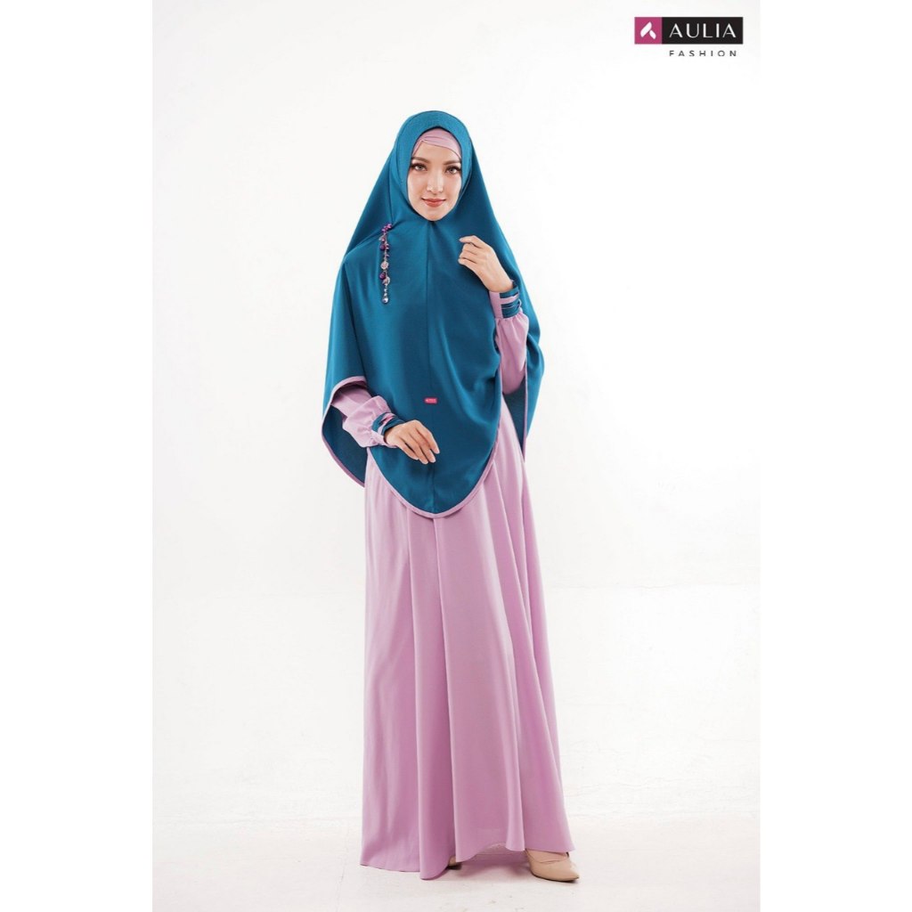SET GAMIS MEGUMI DUSTY DRESS BY AULIA FASHION SETELAN HIJAB SYARI BAJU BUSANA MUSLIM WANITA BUSUI BA