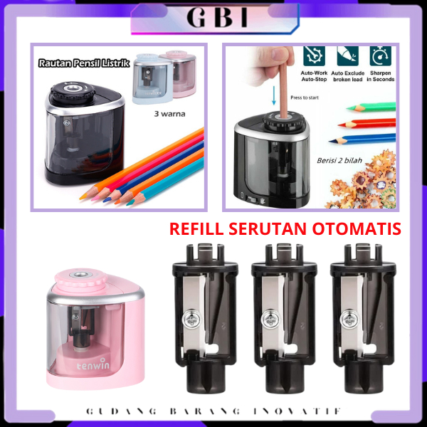 

GBI Refill Elektrik Portebel Pencil Sharpener Rautan Pensil Rotary Refill Rautan Pensil Listrik Otomatis Manual Baterai Rautan Pensil Pensil 6-8mm Untuk Alat Tulis Sekolah Kantor