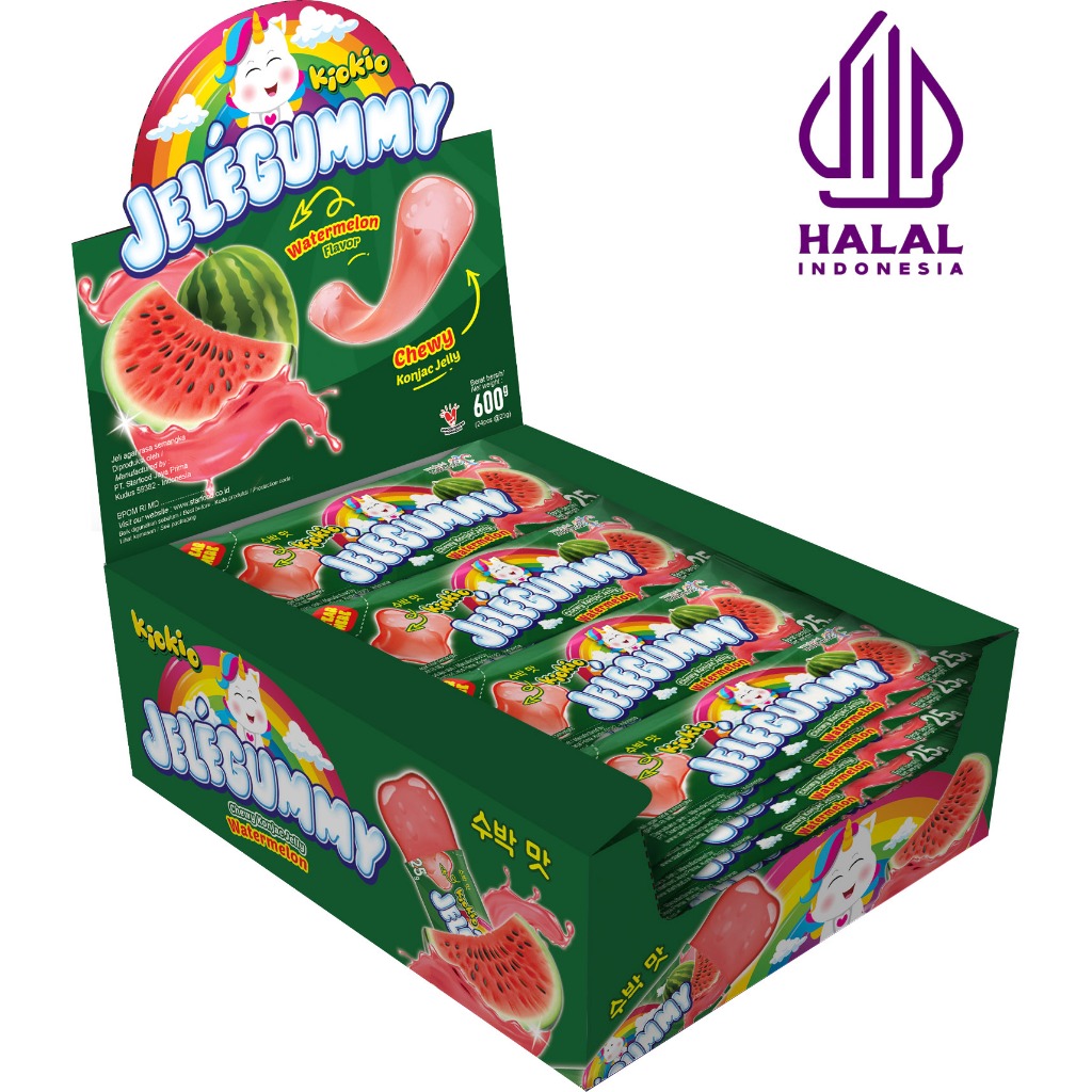 

Jelly Kiokio Jelegummy Watermelon Semangka HALAL 24 pcs 600gr