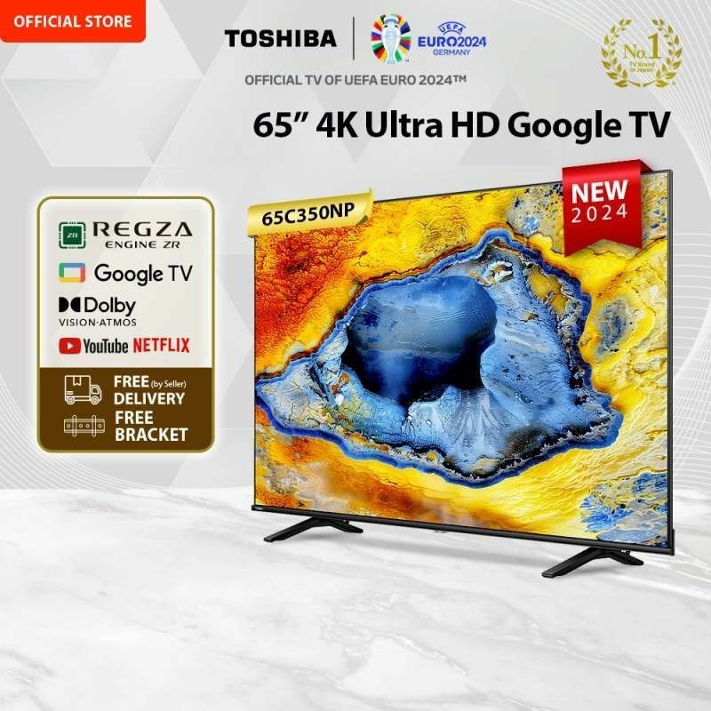Toshiba TV 65" 4K Google TV - Dolby Vision - 65C350NP PLUS BRACKET