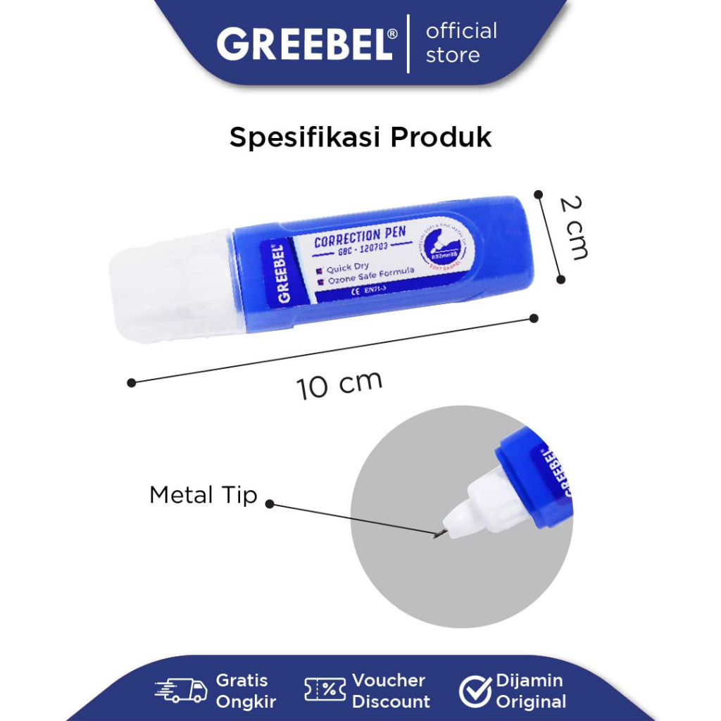 

GREEBEL CORRECTION PEN GBC 120703 / Tipex Cair / Tip X