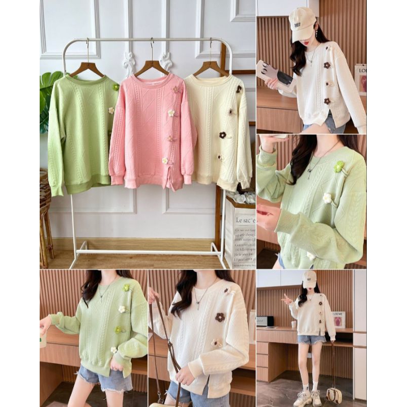 FLORAL SWEATER IMPORT /ATASAN WANITA IMPORT /BAJU BANGKOK BKK