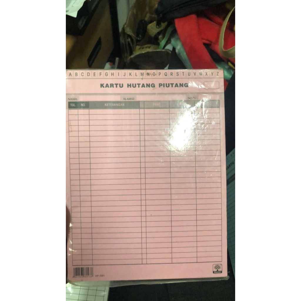 

kartu hutang piutang stanmos ukuran a5/ quarto isi 25 lembar