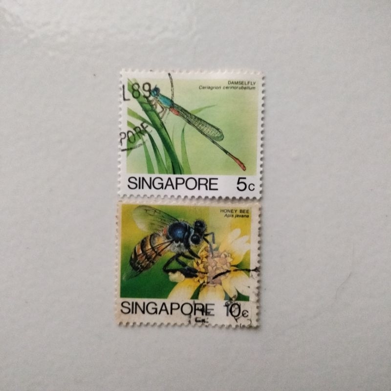 

Perangko Singapura 2 Keping Used 1 - Prangko Singapore