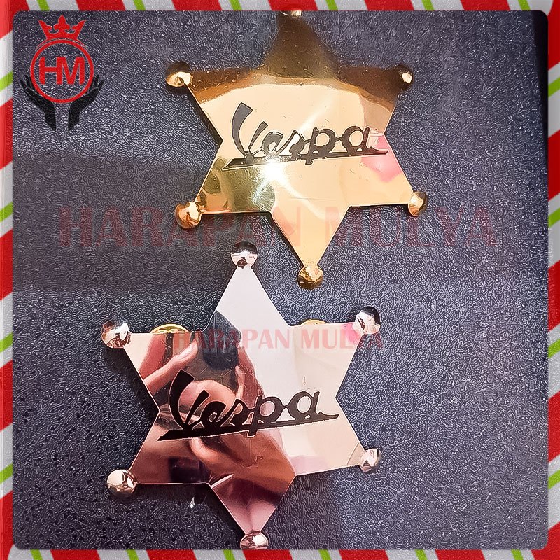 Pin Gold Logo Vespa Pin Vespa Bahan Logam Kuningan - HM