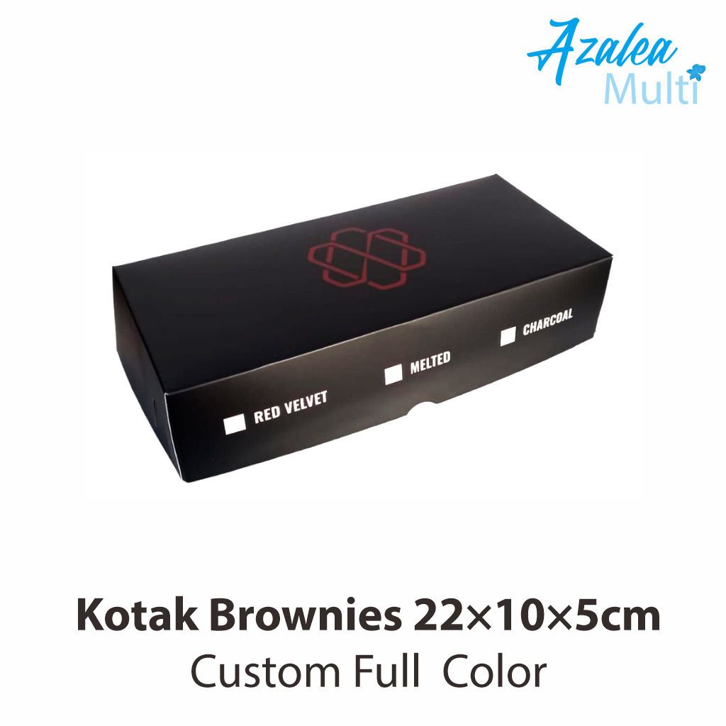 Kotak Brownies Custom Full Color 22×10×5cm / Kotak Kue / Dus Kue / Dus Snack Custom