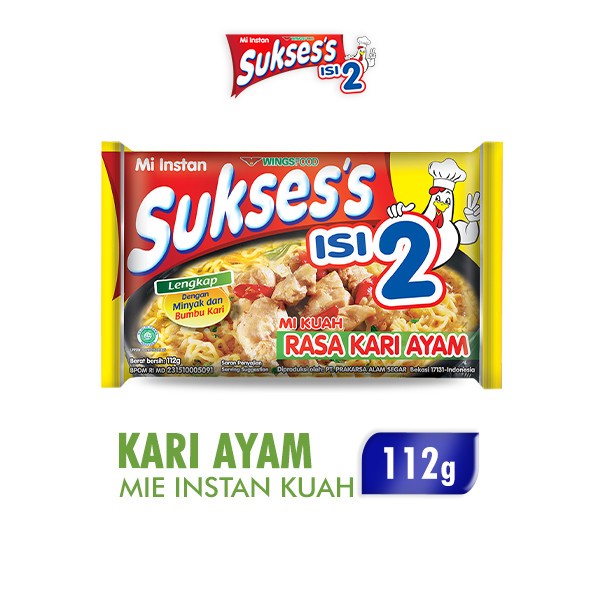 

Suksess Mie Instan Kari Ayam 112 gr isi 2