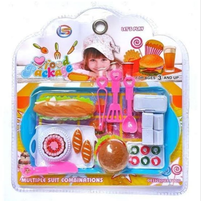 Mainan Fast Food Pizza Set - Mainan Burger Nampan - Pizza Food LF 45