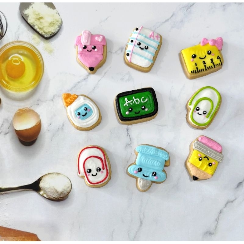 

Stationery cookies - Kukis alat tulis - Cookies alat sekolah