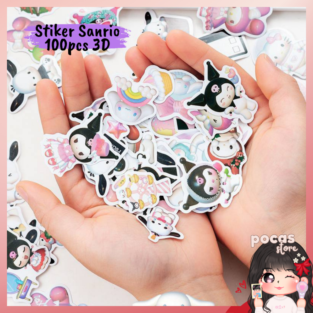 

[PS] 100PCS STIKER LUCU SANRIO STIKER KARTUN 3D GELAS AIR STIKER TAHAN AIR STIKER KARTU ALBUM TAHAN AIR MOTIF KARTUN LUCU KREATIF