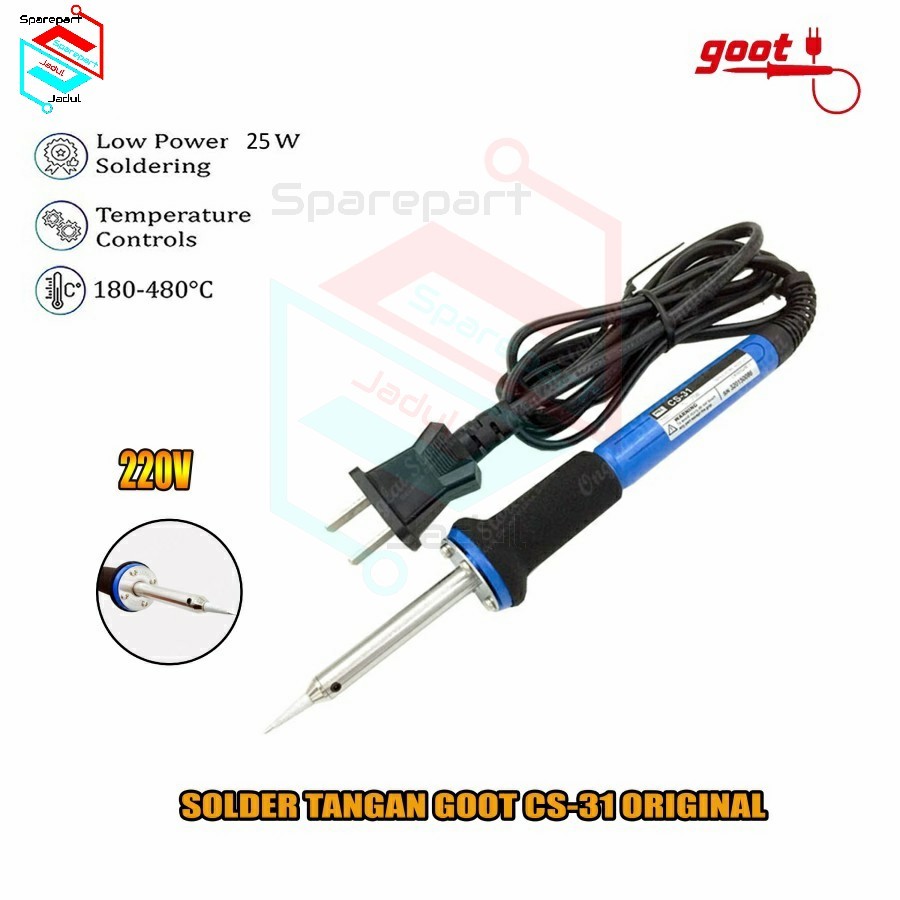 Solder Tangan Listrik Goot CS-31 25W Soldering Iron Tip Original CS 31