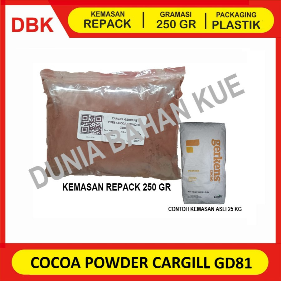 

CARGILL PURE COCOA POWDER GD81 - REPACK 250 GR / BUBUK COKELAT MURNI
