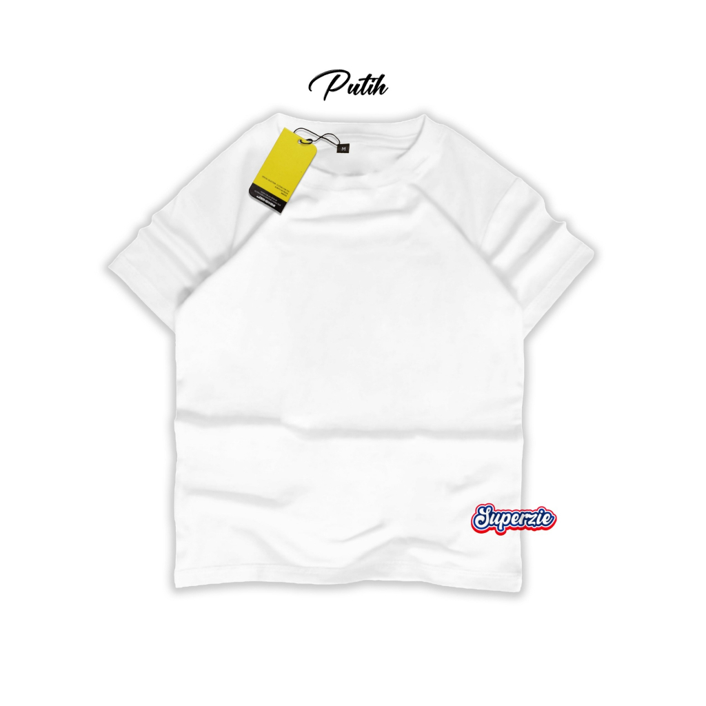 Kaos Baju Anak Polos Distro Cewek Cowok Laki Perempuan Lengan Pendek Katun Combed 30s - Putih