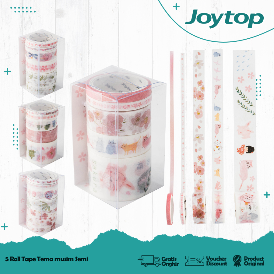 

JOYTOP 5pcs Japanese Pattern Deco Masking Tape