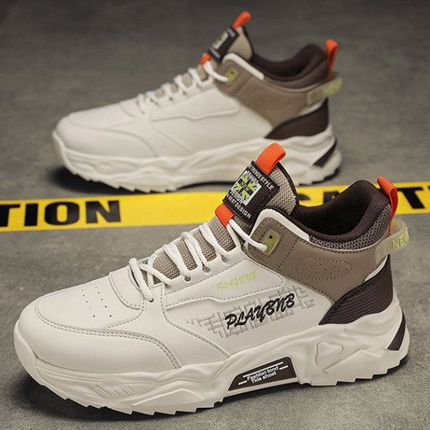 TBIG Sepatu High Top Sneakers Pria PLAYBENE Import Murah Kuliah Kerja Fashion Santai Olahraga