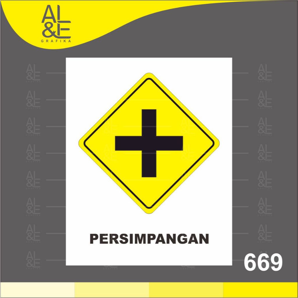 

669 - Stiker Rambu Lalu Lintas, Persimpangan, Sticker Vinyl, Premium, Tahan Air