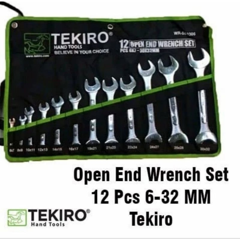 TEKIRO kunci pas pas set 12 pcs ukuran 6 - 32 mm