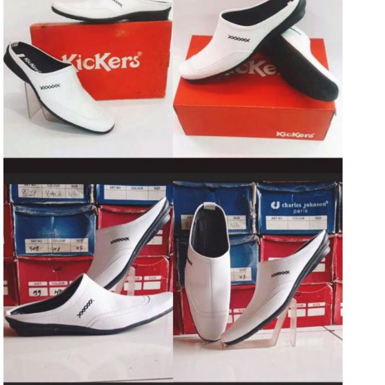 Banyak Dipakai sepatu slop bustong habib bahar kickers putih dan hitam