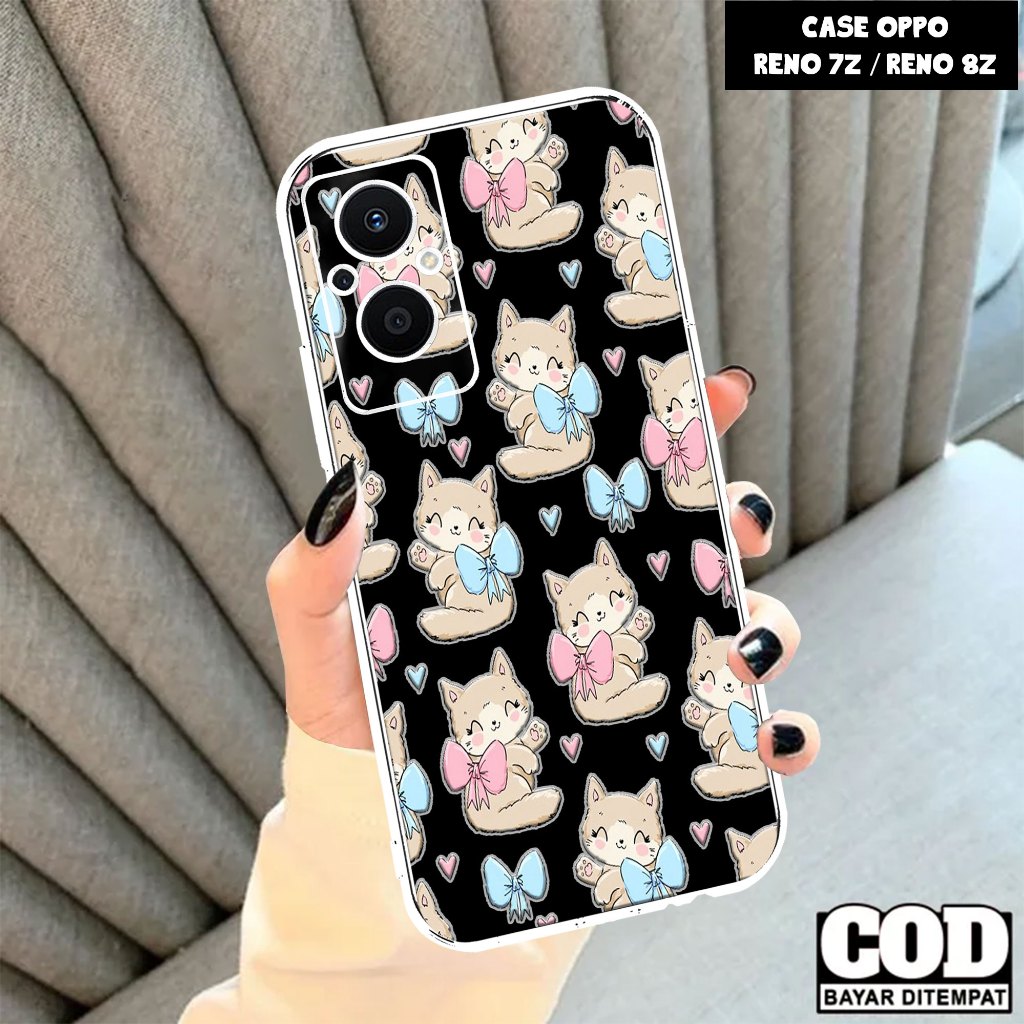 Case OPPO RENO 7Z 5G - Casing OPPO RENO 8Z 5G Motif ( DINO ) - Softcase Premium Fourside - Bening Tr