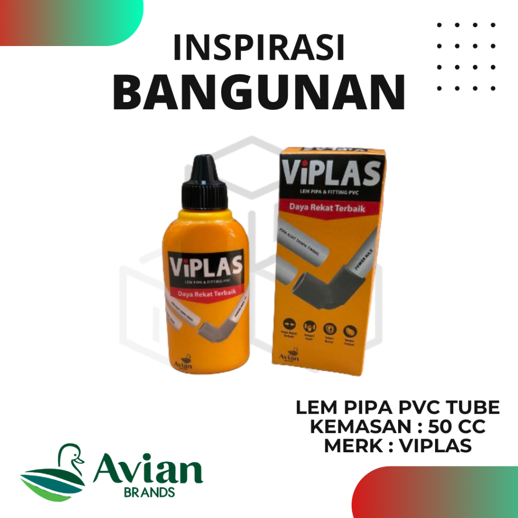 ViPLAS LEM PIPA AVIAN BRAND 55 Gr LEM PIPA FITTING PVC LEM VIPLAS PVC