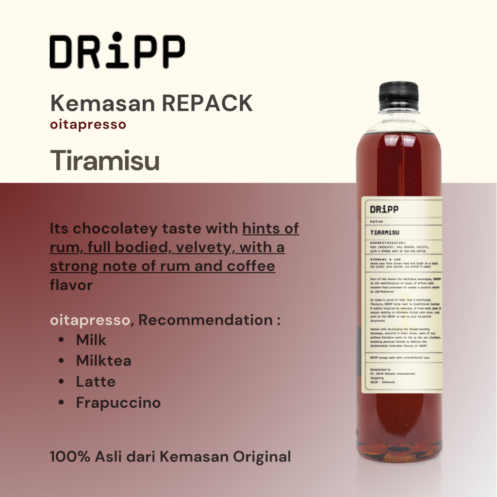 

REPACK - Dripp Tiramisu Syrup [100] g