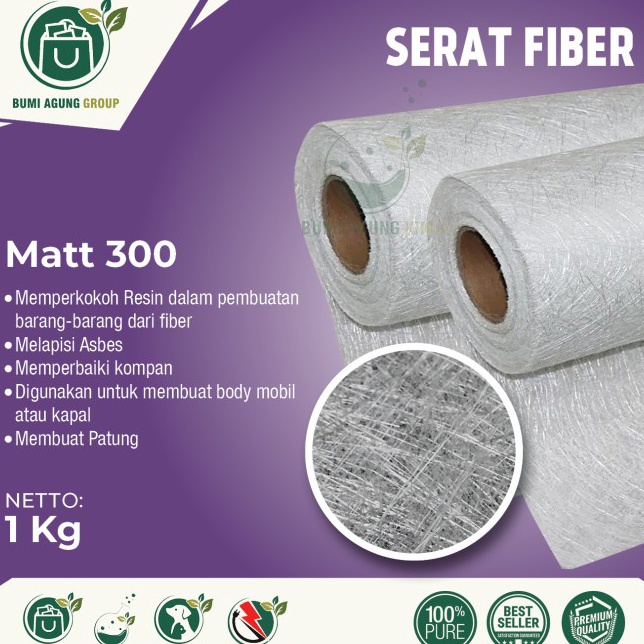 XG34448 Serat Fiber Aquaproof 1KG 1 KG Fiberglass Fiberglas Fiber Glass Matt untuk tambal atap Perek