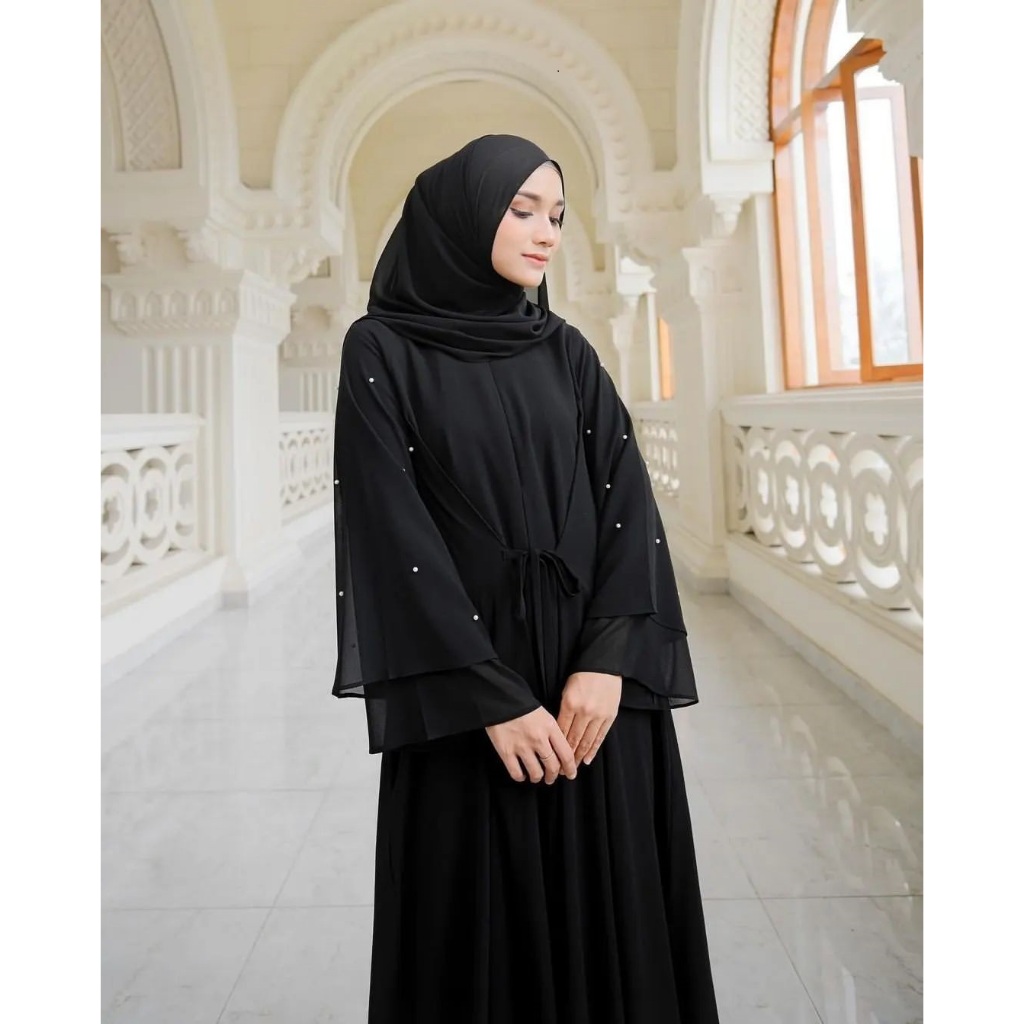 M L XL XXL LUCIA ABAYA Bahan Ceruty Babydoll Full Furing Abaya Turki Busui Friendly Abaya Remaja Cup