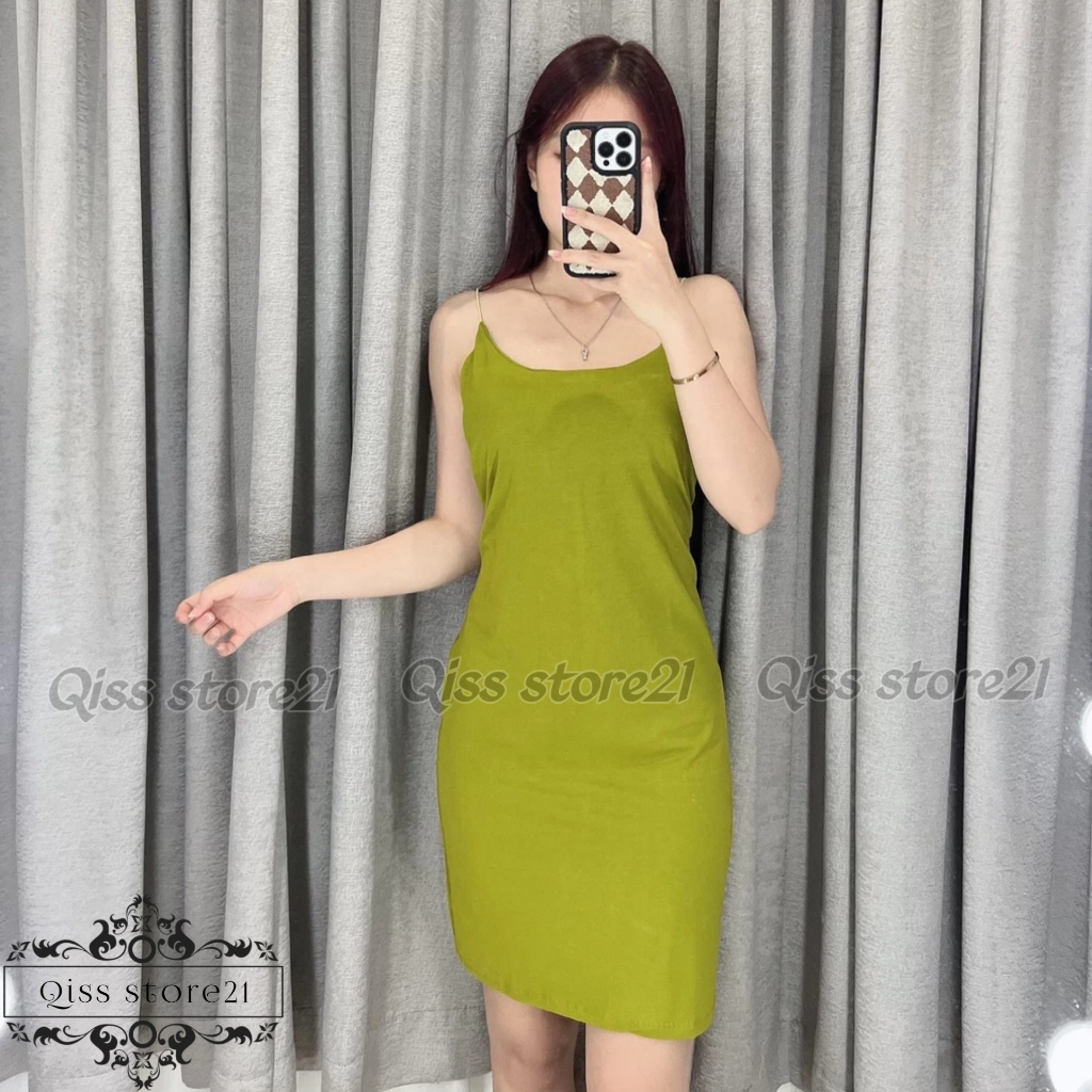 Dress Korea Slim | Dress Tanktop Wanita Polos | Dress Tanktop Panjang Tali Kecil