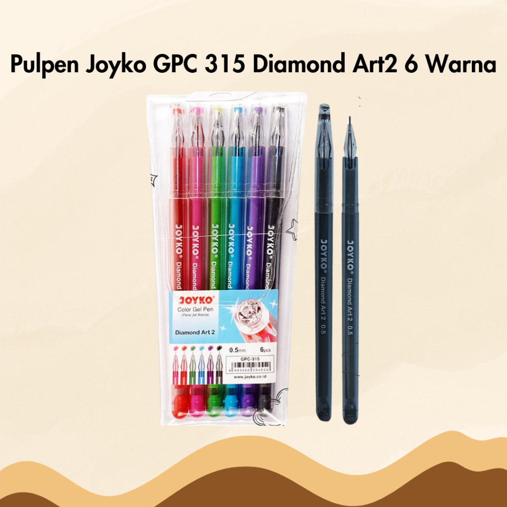 

Pulpen Warna Gel Joyko GPC-315 Diamond Art 6 Warna 0.5 mm Bolpen Bolpoin Ballpoint Pena Pen Warna Warni Colour 1 Set