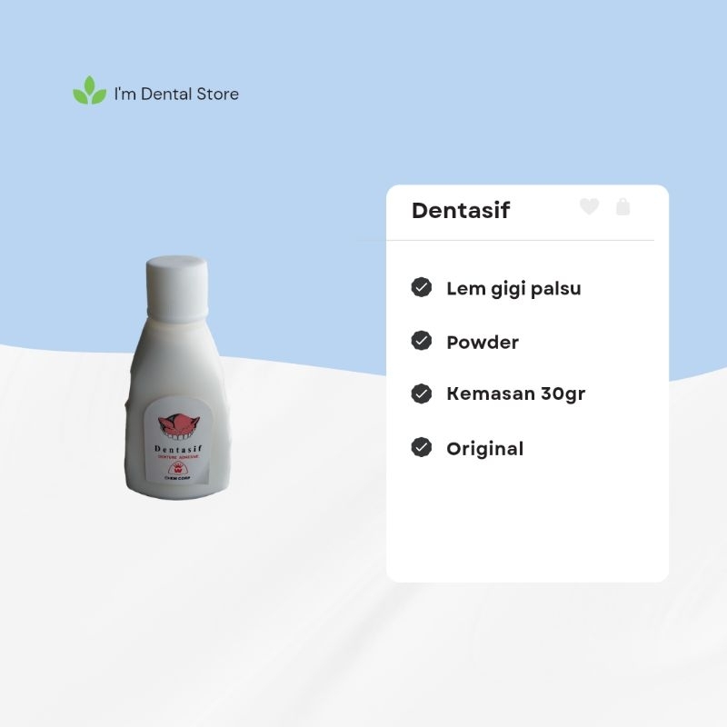Dentasif Lem Gigi Palsu Permanen Composite Perekat Tambal Gigi Powder Kuat IMDENTAL