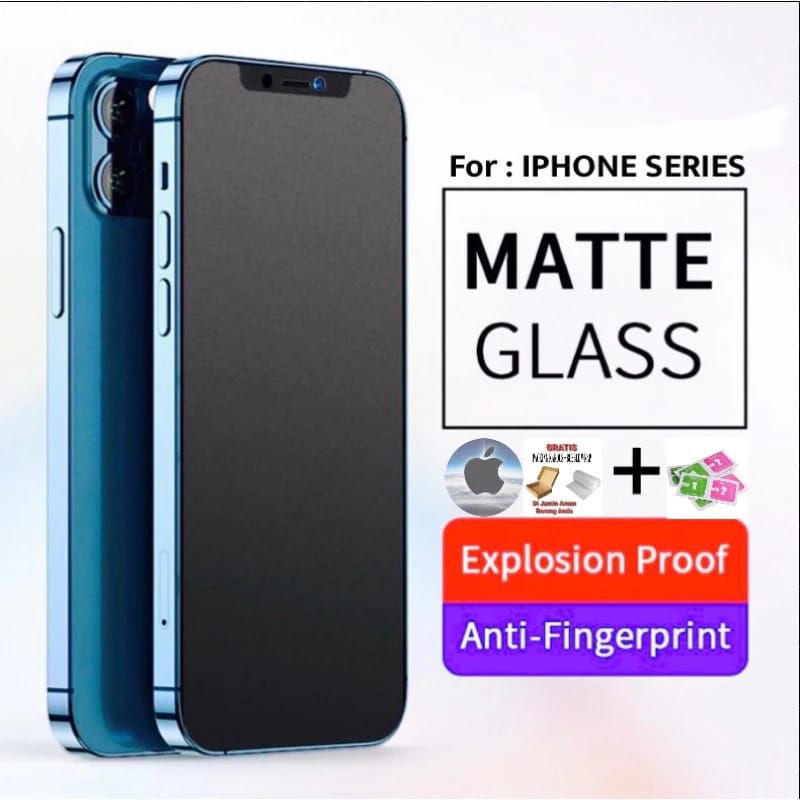 Matte Glass 9H Full Layar iPhone iPhone 6S Plus / Iphone 12 Pro Max / Anti Gores / Anti Minyak / Ant
