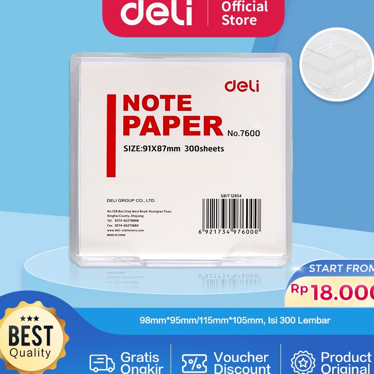 

Diskon Keren Deli Memo Paper Kertas Memo 3 Lembar Kemasan Warna Putih 76 761