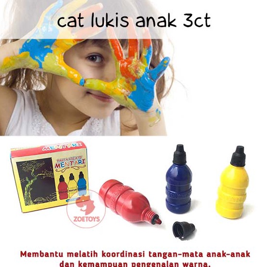 

Banyak Stock Zoetoys Cat Lukis Anak 3ct Pasta Mentari 3 Warna x 5 ML Perlengkapan Mewarnai Melukis Gambar dengan Jari Tangan Washable Finger Paint Non Toxic Mudah Dihapus