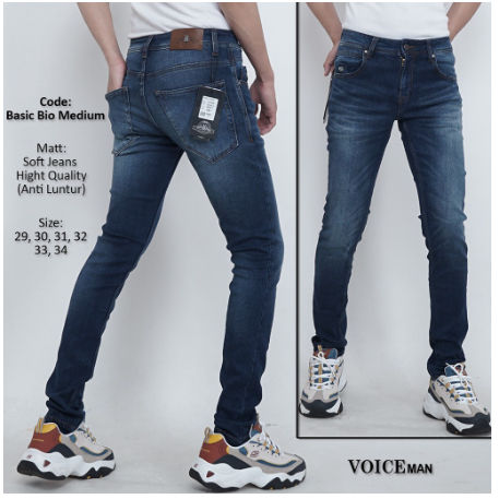 VoiceMan Skinny Jeans Celana panjang Pria Denim Premium