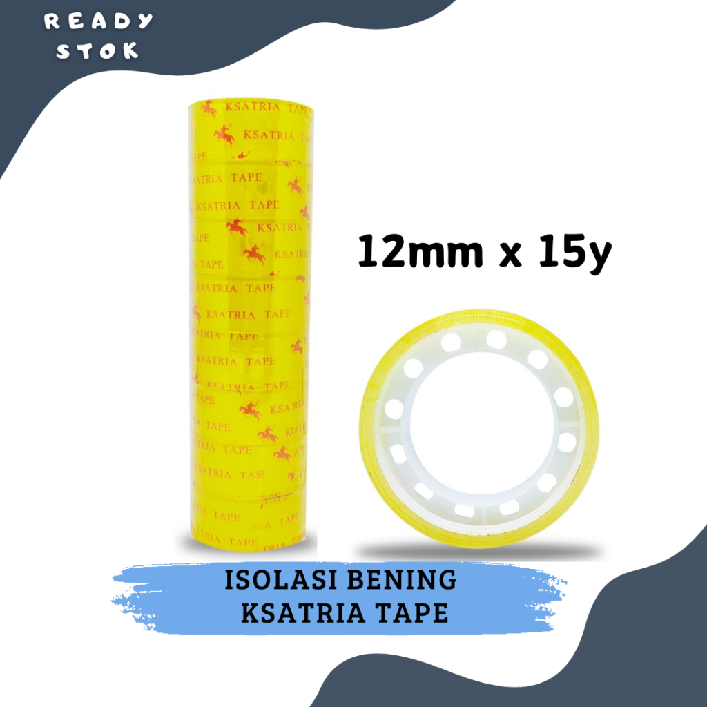 

Lakban Bening / Isolasi Bening / Ksatria Tape 12mm X 15y ( PCS )