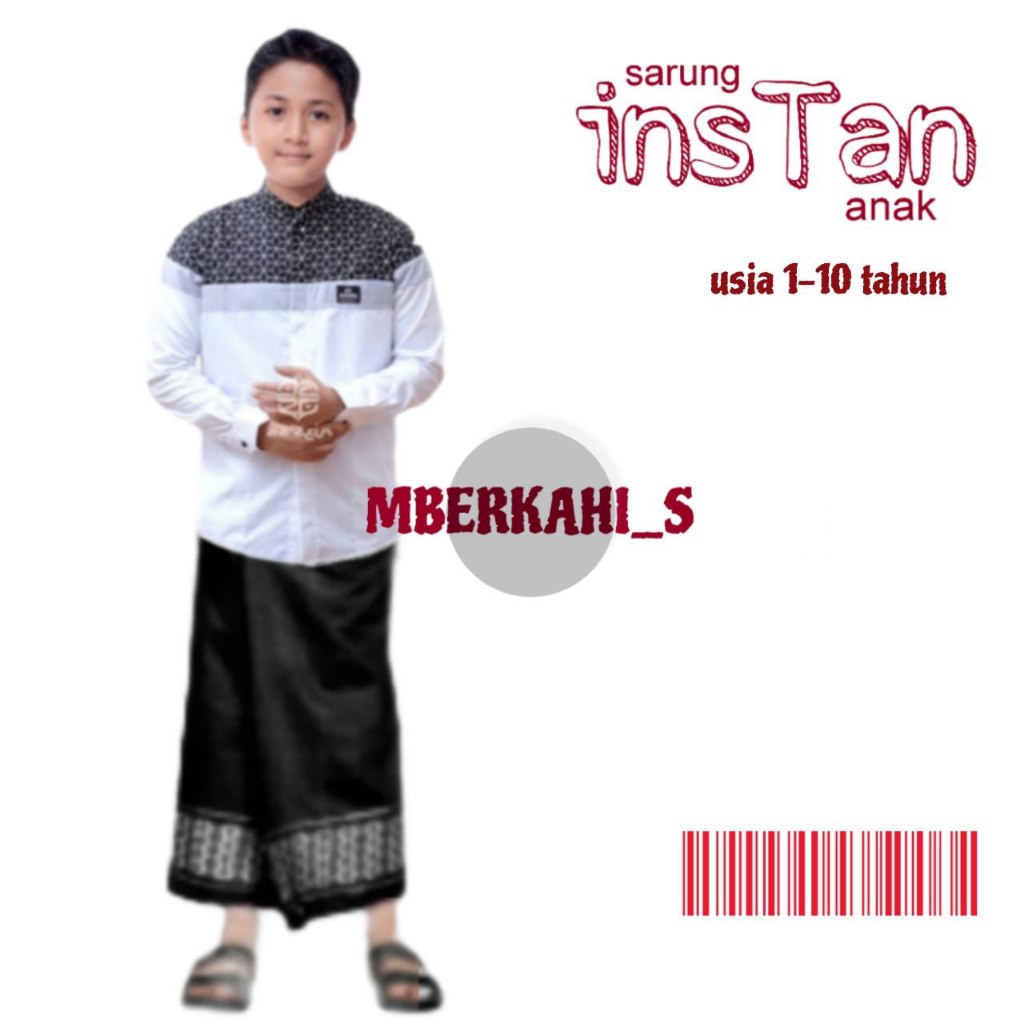 OFFICIAL Sarung Instan Anak Laki Laki Model Rok Praktis Umur 1-10 Tahun 2025