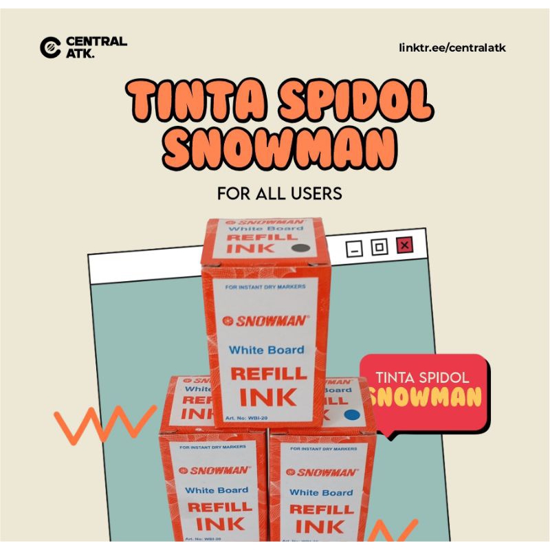 

Refil tinta spidol Snowman white board
