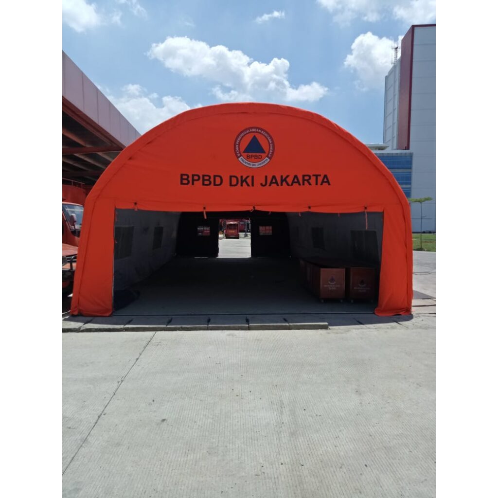 TENDA OVAL LORONG UKURAN 6 X 12 TENDA BNPB , BPBD / TENDA BENCANA , TENDA BANTUAN , TENDA PENGUNGSI