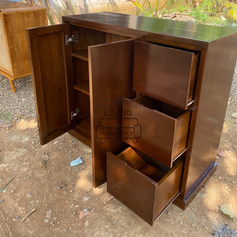 Kabinet Drawer Kayu Jati Minimalis Drawer Penyimpan Serbaguna