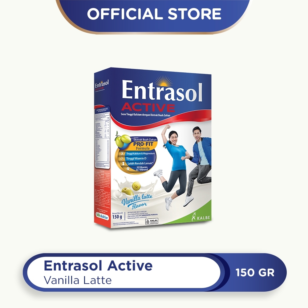 

ENTRASOL ACTIVE SUSU RASA VANILA LATTE BOX 150 GRAM