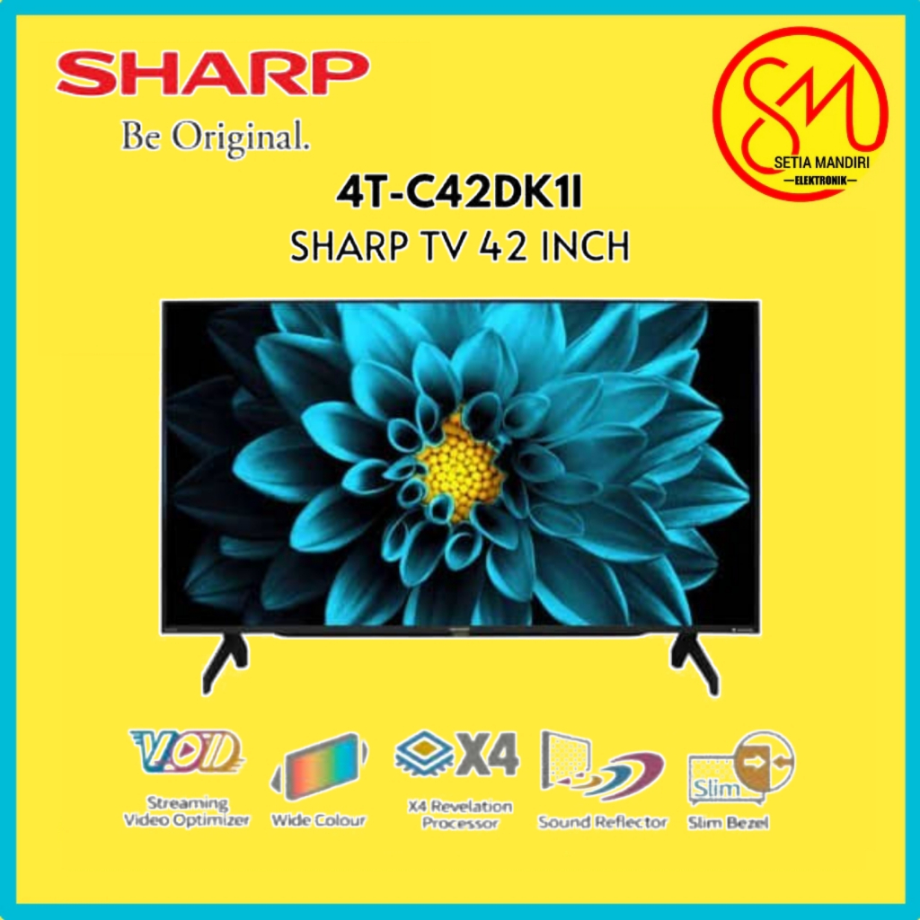 SHARP 4T-C42DK1I GOOGLE TV ANDROID 42 INCH 4K UHD DIGITAL GARANSI RESMI