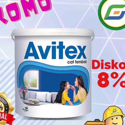 Cat Avitex 1 Kg Emulsion -  Avian - kiloan cat dinding-Cat Tembok Murah-cat tembok 1 kg