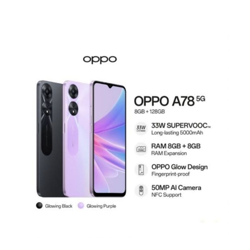 HP OPPO A78 5G 8/128 GB - OPPO A78 5G RAM 8GB ROM 128GB GARANSI RESMI