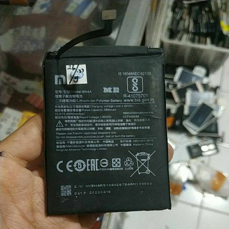 BATERAI BEKAS REDMI NOTE 7 BN4A tidak ori